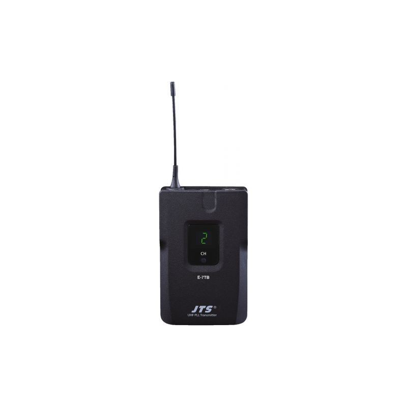 Monacor E-7TB/5 Wieloczęstotliwościowy nadajnik kieszonkowy UHF PLL z mikrofonem krawatowym